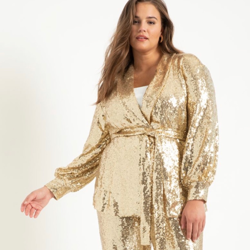 Sequins Gold Jacket and Pants